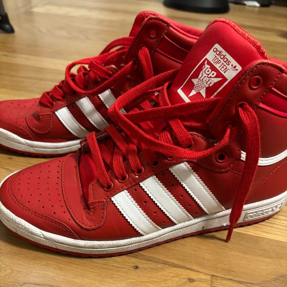 Adidas Top Ten High Top Red Size 7.5 Men (8 Women)